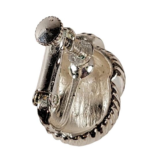 Vintage Silver Tone Knot Earrings Screw Back Clip on Adjustable Clip Retro - Picture 6 of 12